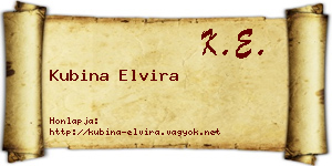 Kubina Elvira névjegykártya